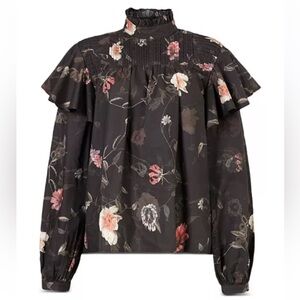 ALLSAINTS Bluma Kaneshon Floral Top Size 6